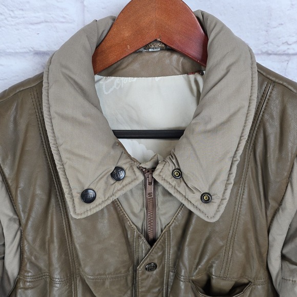 Vintage Robert Comstock Leather Aviator Bomber Jacket w/ Removable Sleeves • M • - Picture 5 of 16